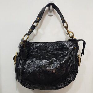 Black Coach  Patent Zoe Hobo purse